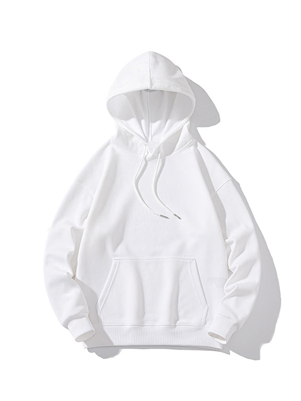 Men’s Solid Color Pure Cotton Drop Shoulder Oversized Hoodie