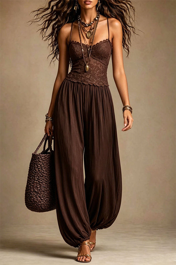 Aria Lace Bodice Boho Jumpsuit