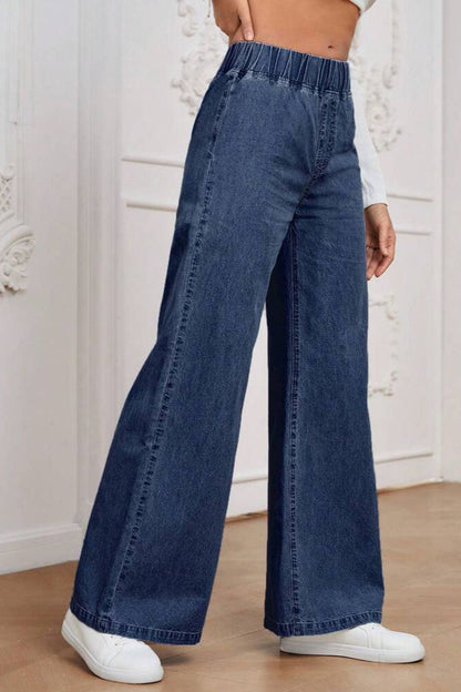 Vintage Elastic High Waist Relaxed Jeans