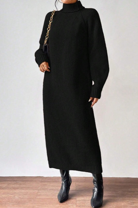 Turtleneck Pullover Sweater Dress