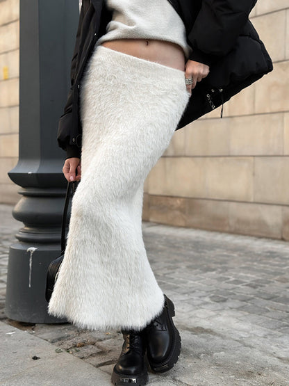 Knitted Wool Maxi Skirt