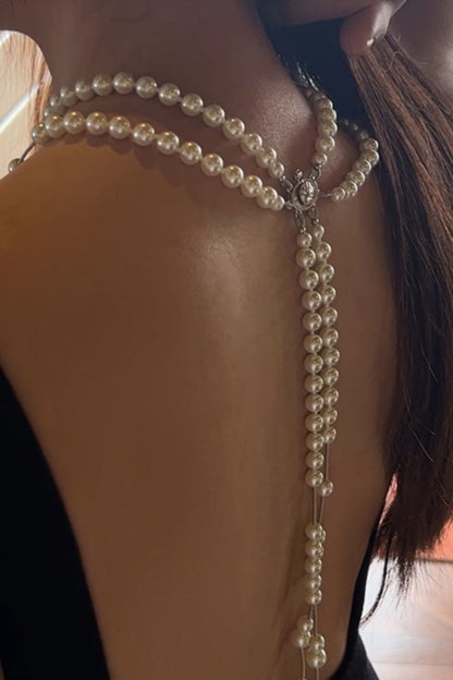 Broken Pearl Three Layer Tassel Saturn NeckLace