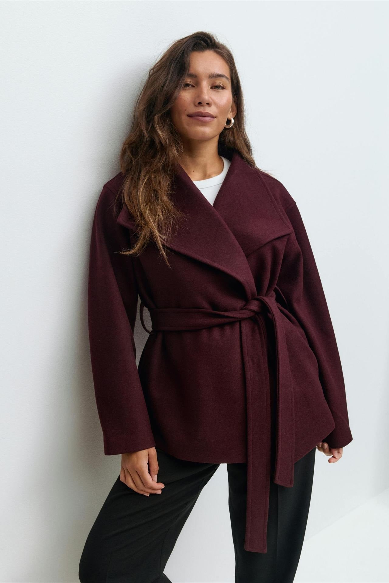 Structured Double Faced Wool Midi Coat
