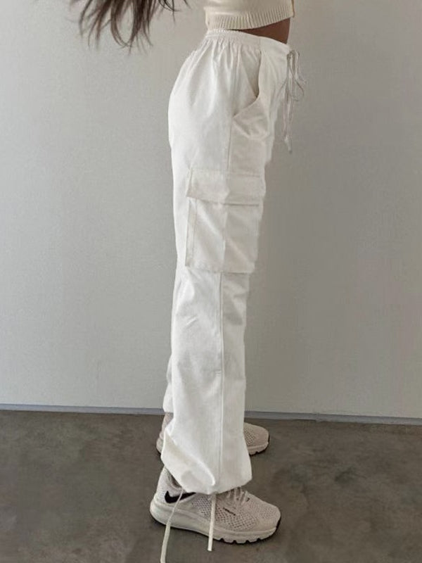 Pocket Drawstring Cargo Pants