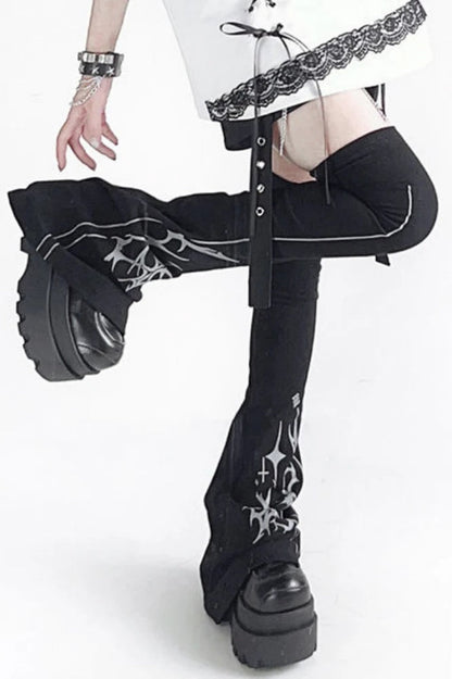 Y2K Grunge Flare Knee High Socks