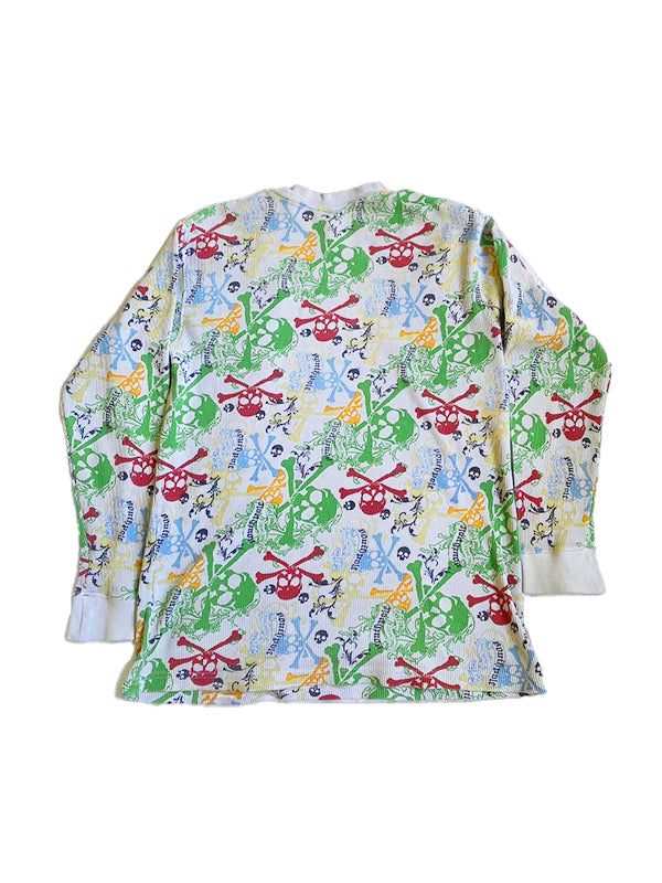 All Over Skull Print Long Sleeve Knit