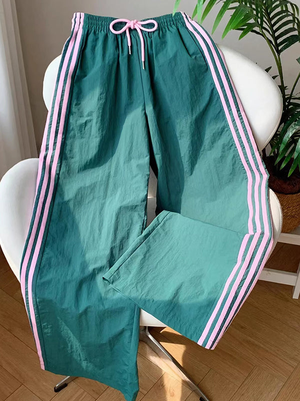 Retro Four-Stripe Straight Leg Pants