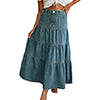 Low-Waisted Old-Fashioned Holiday Style Maxi Skirt