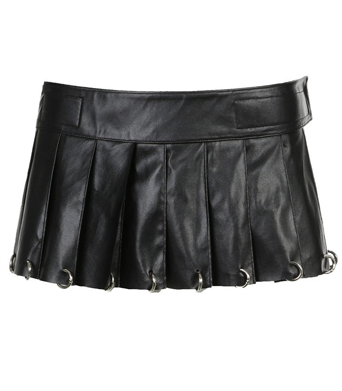 Gothic Punk O-Ring Decor Mini Skirt