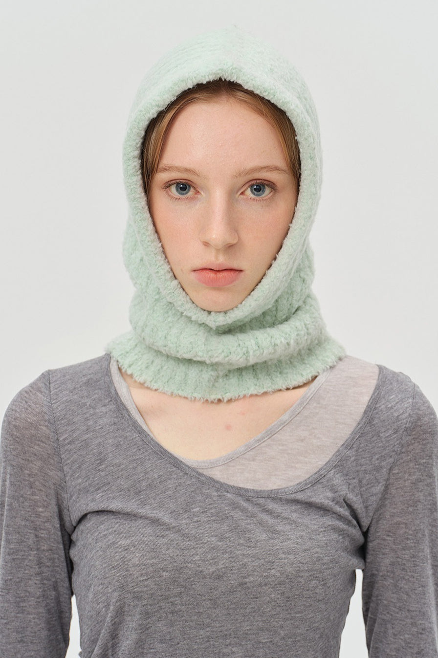 Solid Color Wool Blend Balaclava One-Piece Warm Knitted Hat