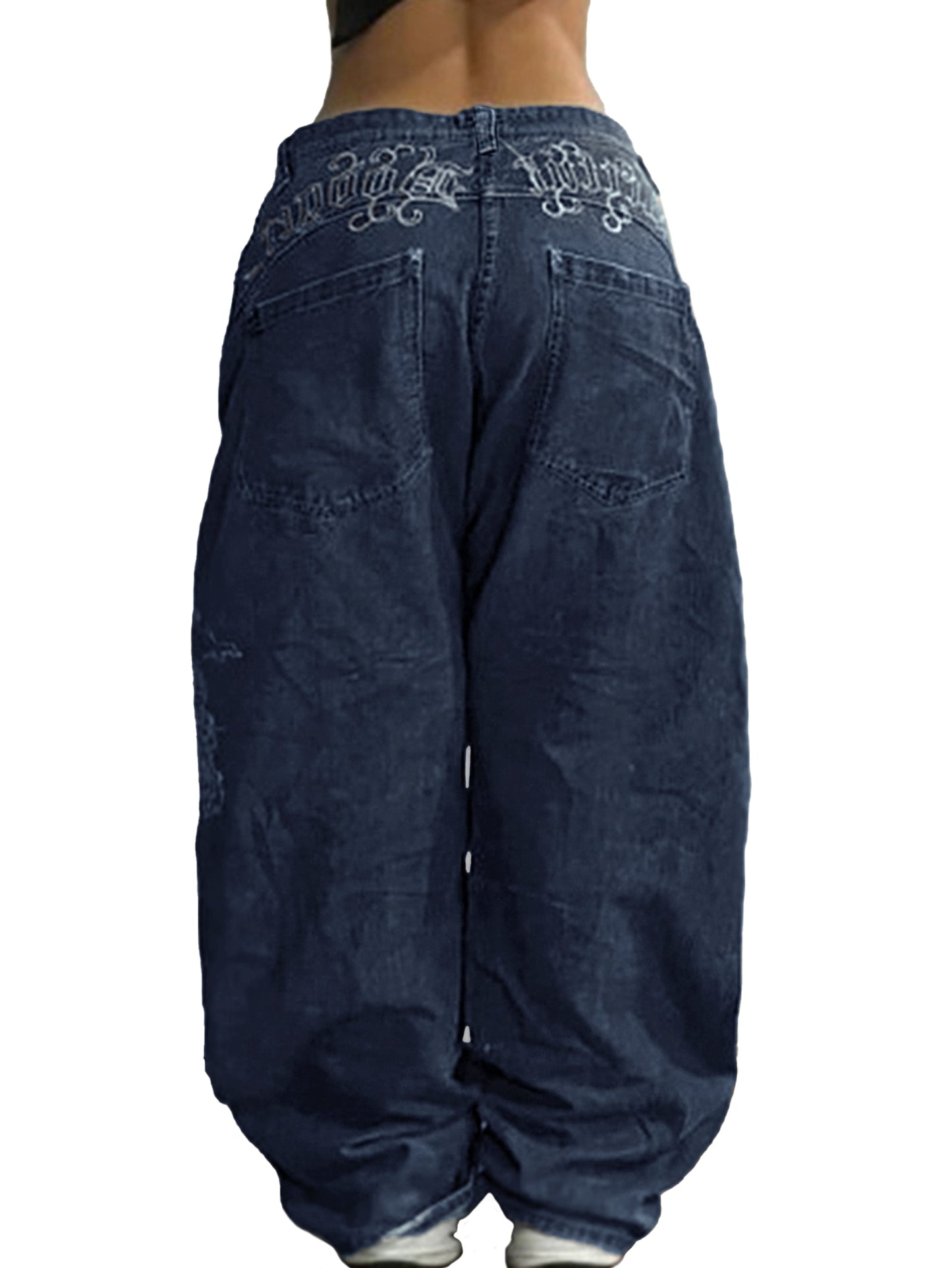 American Retro High Street Wide Legs Boyfriend Jeans