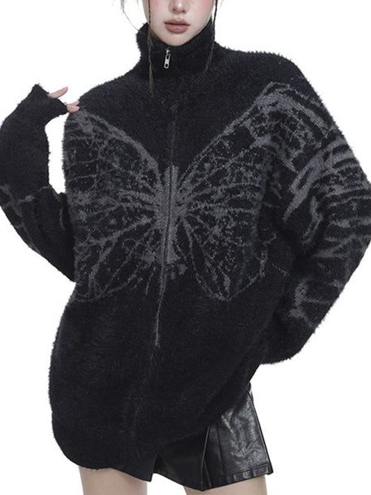 Turtleneck Zipper Sweater Cardigan