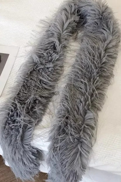 Y2K Plush Faux Mink Fur Thick Warm Scarf