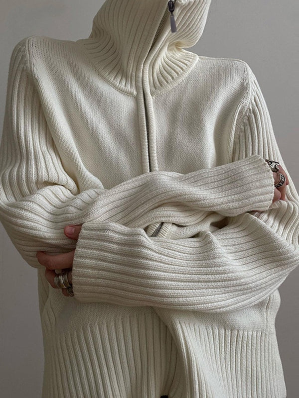 Solid Lapel Neck Splice Cardigan