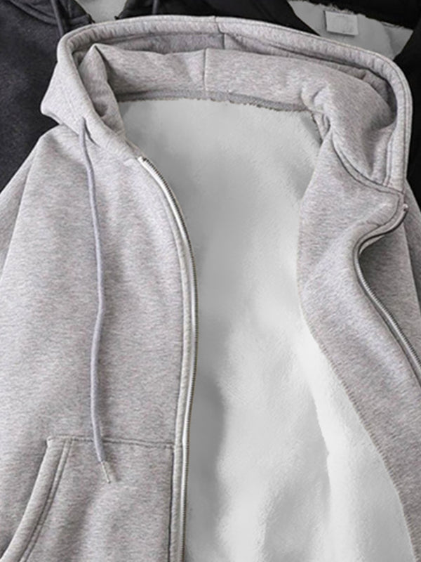 Fleece Lined Thermal Zip Up Hoodie