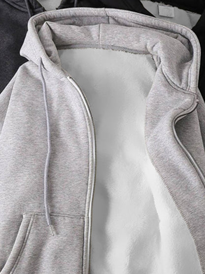 Fleece Lined Thermal Zip Up Hoodie