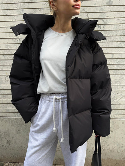 Multicolor Hooded Puffer Jacket