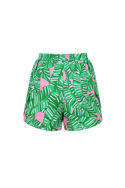 Traje de baño de una pieza con estampado de volantes verdes