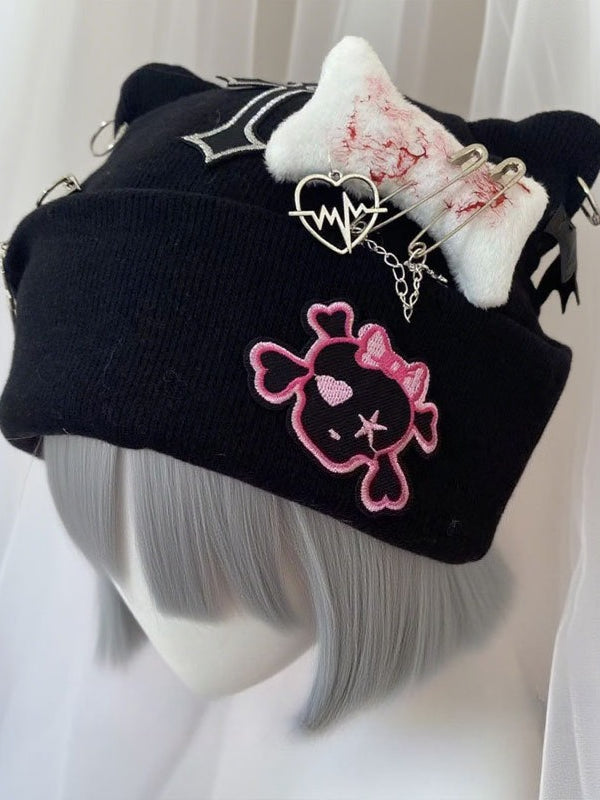 Y2K Gothic Punk Cat Ear Knit Hat