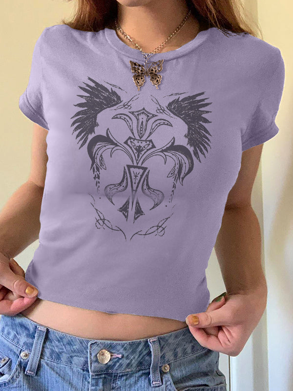 Vintage Wings Cross Hand Printed Tee