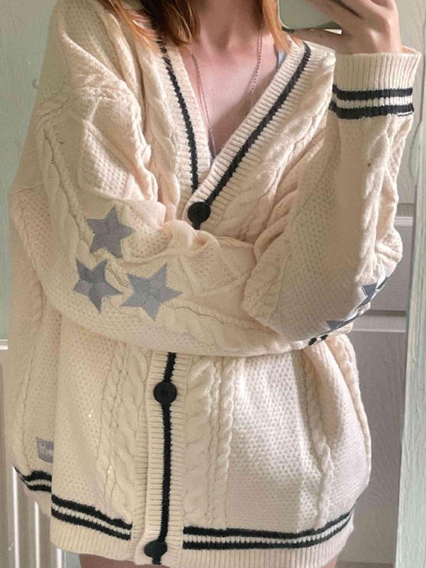 Bat Knitted Sweater Single Breasted Cardigan