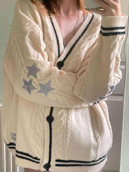 Bat Knitted Sweater Single Breasted Cardigan