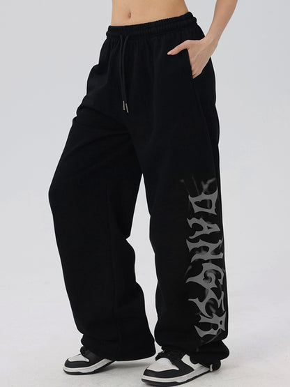 Vintage Hiphop Alphabet Graphic Baggy Sweatpants