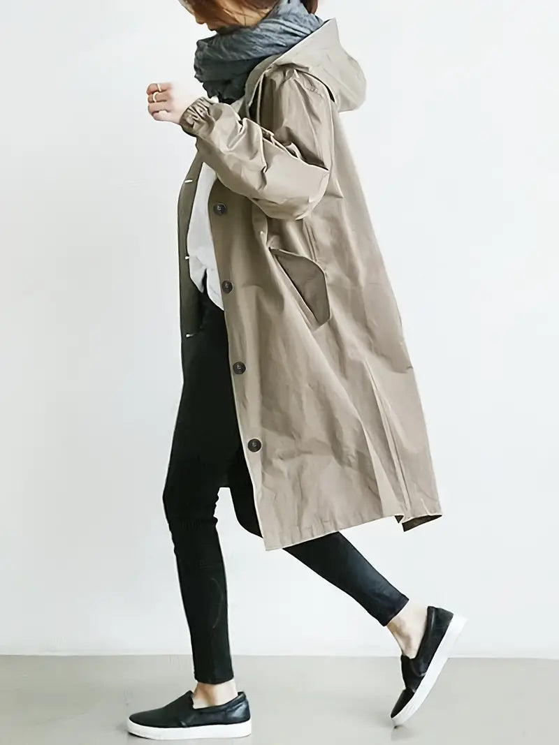 Chaqueta impermeable y elegante con capucha para mujer | Ideal para actividades al aire libre
