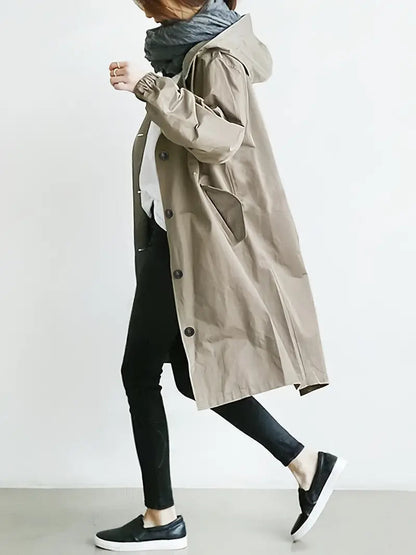 Chaqueta impermeable y elegante con capucha para mujer | Ideal para actividades al aire libre