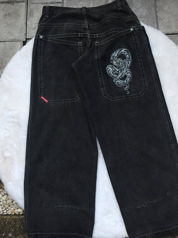 Hip Hop Trendy Brand Print Boyfriend Jeans