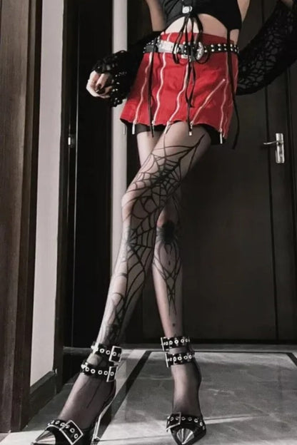 Vintage Gothic Spider Web Fishnet Tights