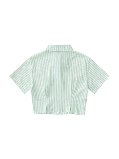 Stripe Slim Short Sleeves Shirts