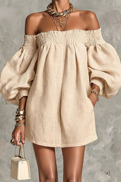 Sienna Lantern Sleeve Off-The-Shoulder Dress
