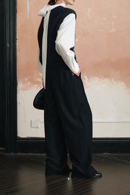 Elegant Lightweight Draped Tie Neck Blouse