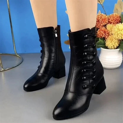 Botas veganas clásicas lisas con tacón para mujer | Ideales para el día a día