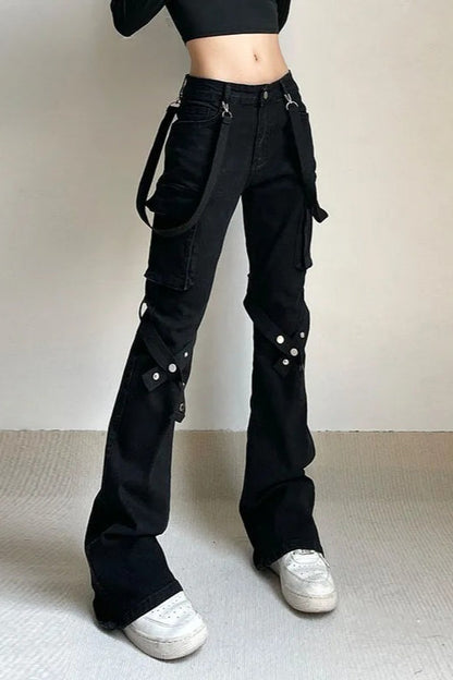Black Tactical Belt Cargo Pant