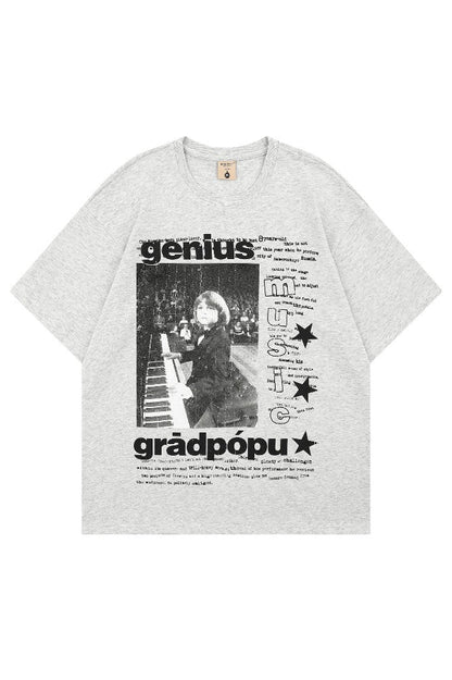 Punk Rock Print Loose Fit T-Shirt