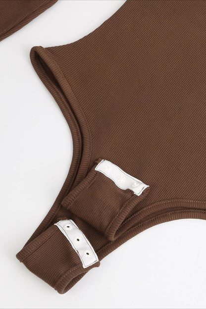 High Neck Long Sleeve Warm Tummy Control Thong Bodysuit