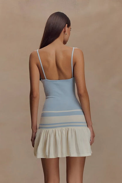 Color Block Strapless Bodycon Mini Dress