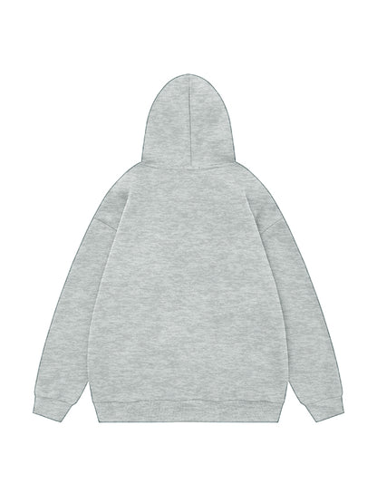 Solid Color Stretchy Hem Loose Oversized Hoodie