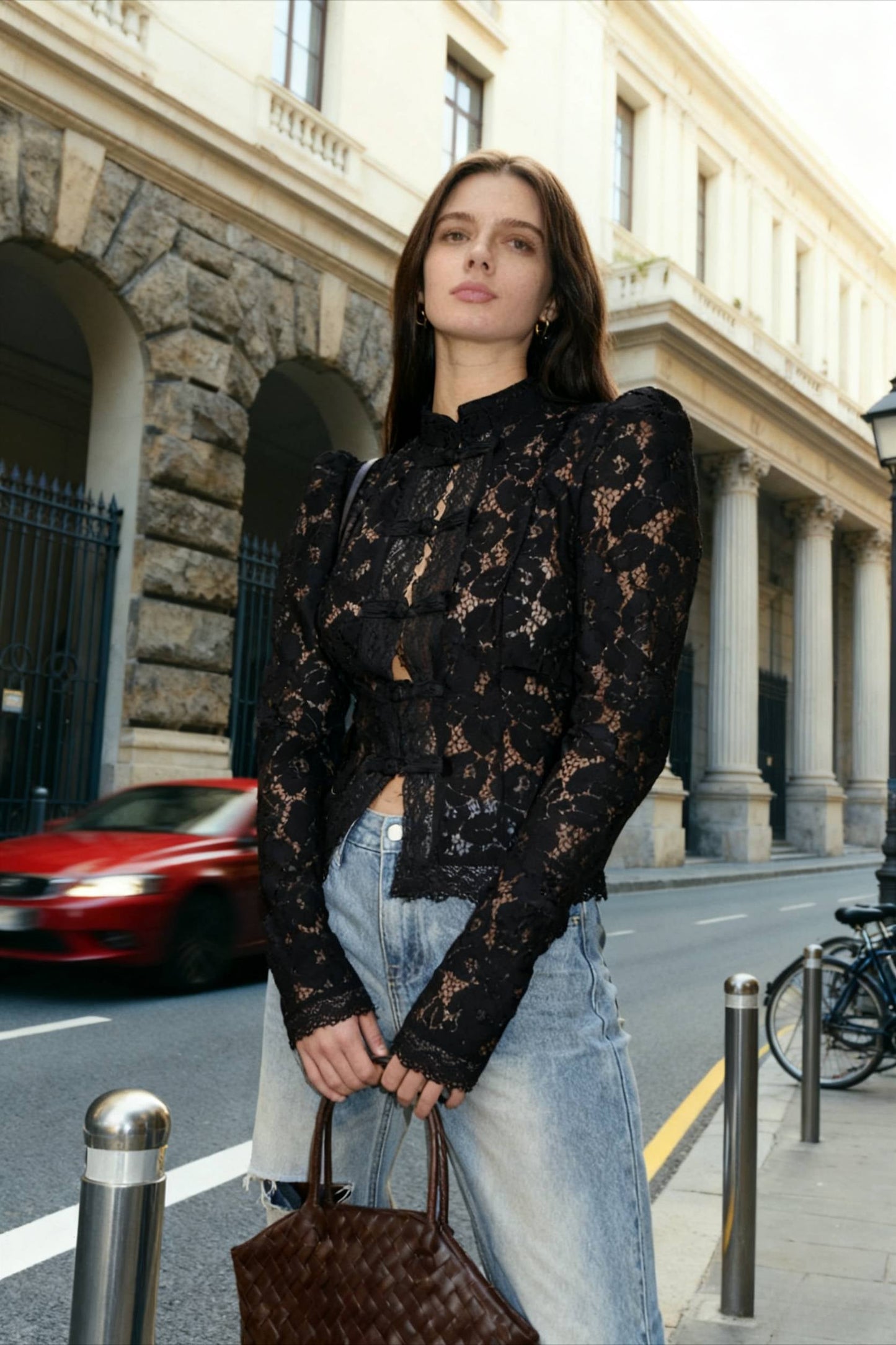 Lace Hollow See-Through Cardigan