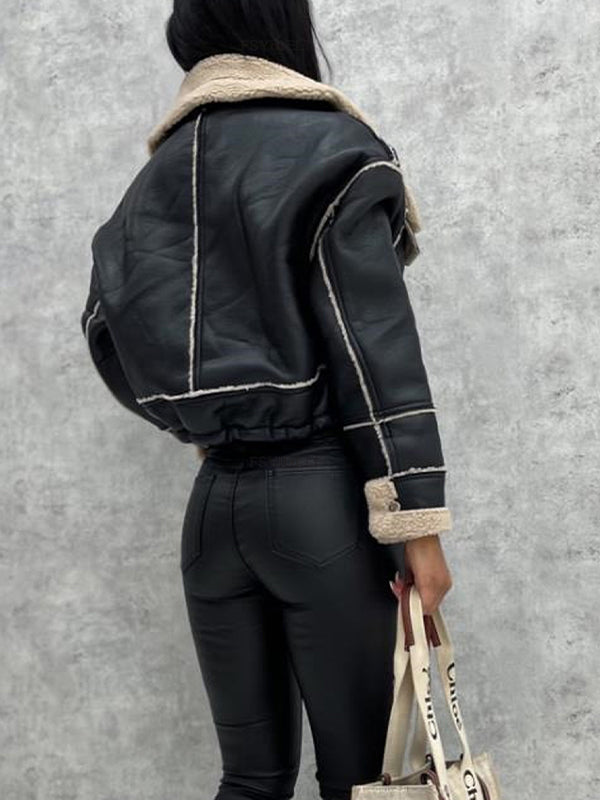 Lambswool Short Zipper Jacket