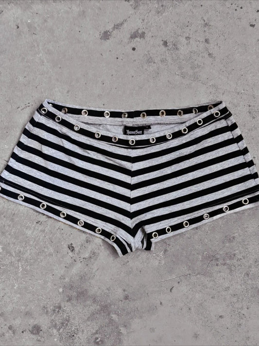 Edgy Subculture Y2K Striped Summer Shorts
