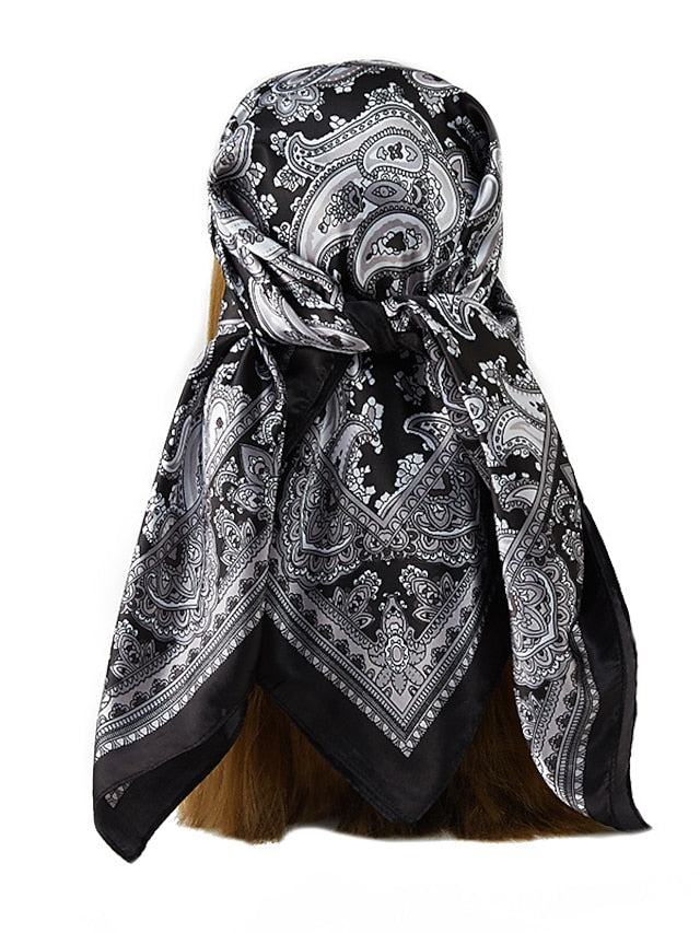 Summer Muslim Shawls 90X90CM Beach Kerchief Print Square Scarves New Style Sunscreen Headcloth for Women