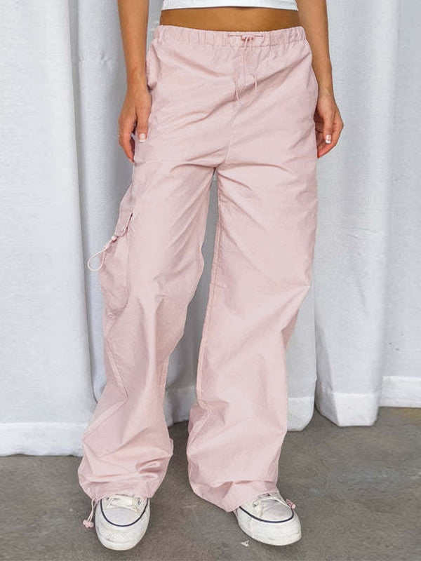 Stretchy Waist Bound Feet Cargo Pants