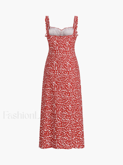 Cami Floral Bohemian Vacation Midi Dress