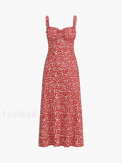 Cami Floral Bohemian Vacation Midi Dress