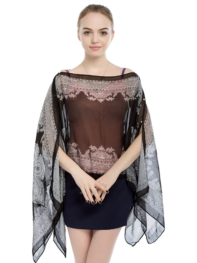 Satin Scarves Shawl Daily Holiday Chiffon Vacation Casual Bohemia Sunscreen Outdoor 1 PC for Women