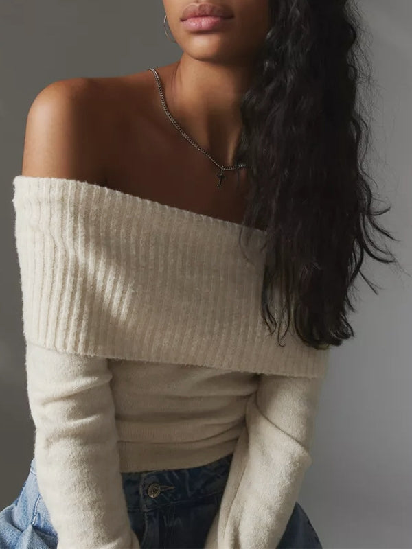 Solid Off Shoulder Sweater