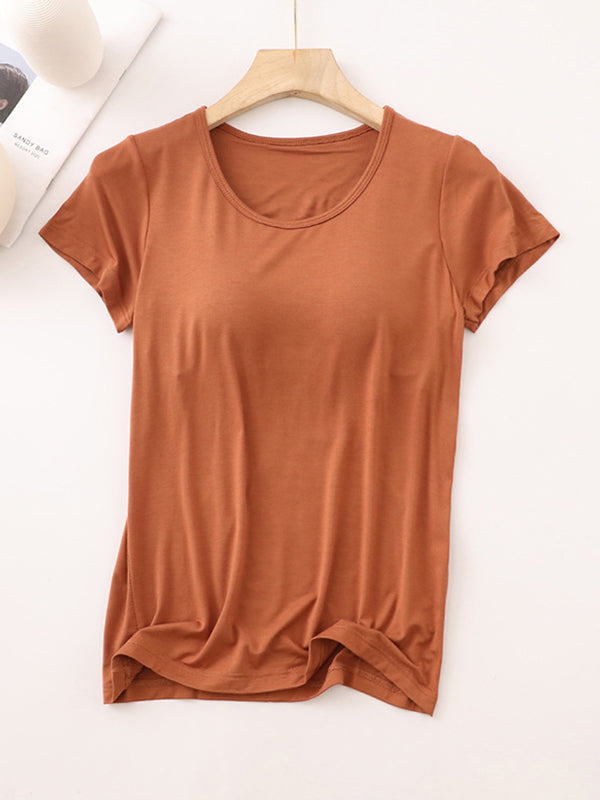 Modal Built-In Padding Short Sleeve